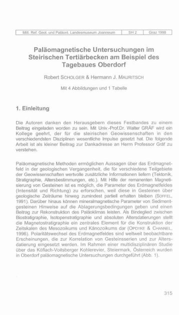 Paläomagnetische Untersuchungen im Steirischen Tertiärbecken ...