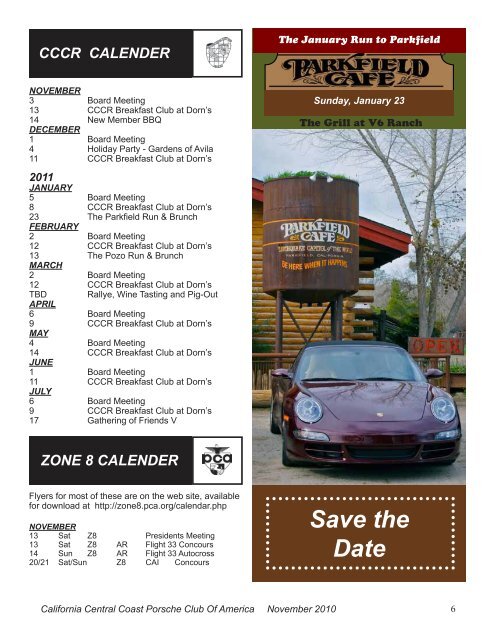 November - California Central Coast - Porsche Club of America