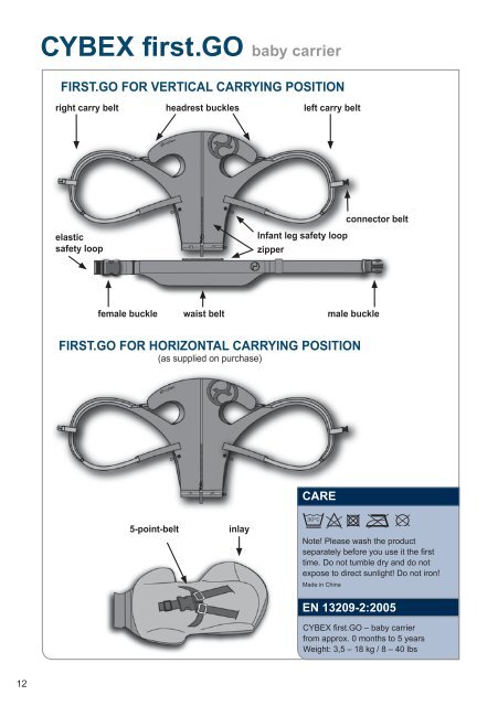 CYBEX first.GO baby carrier