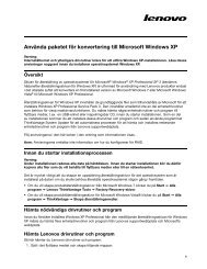 Använda paketet för konvertering till Microsoft Windows XP - Lenovo