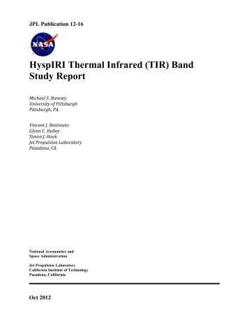 HyspIRI Thermal Infrared (TIR) Band Study Report - HyspIRI Mission ...