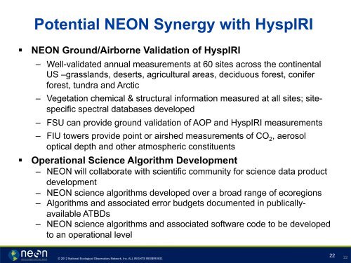 NEON - HyspIRI Mission Study Website - NASA