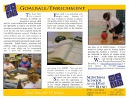 Goalball/Enrichment Weekend Brochure - Montana School for the ...