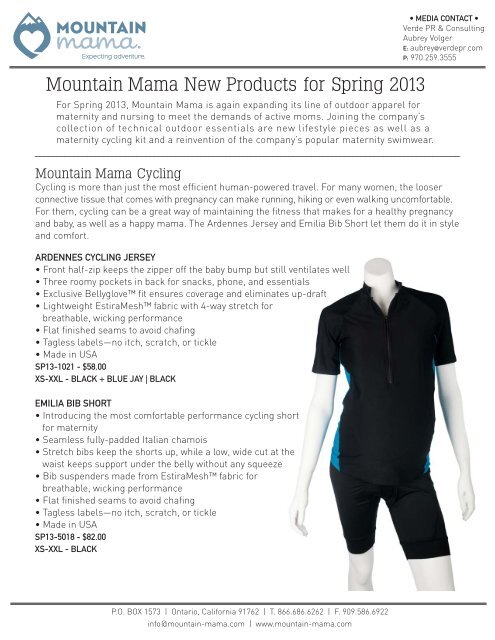 Mountain Mama Press Kit - ORSM 2012 - GoExpo