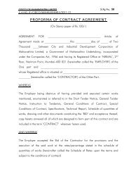 PROFORMA OF CONTRACT AGREEMENT - CIDCO Maharashtra Ltd.