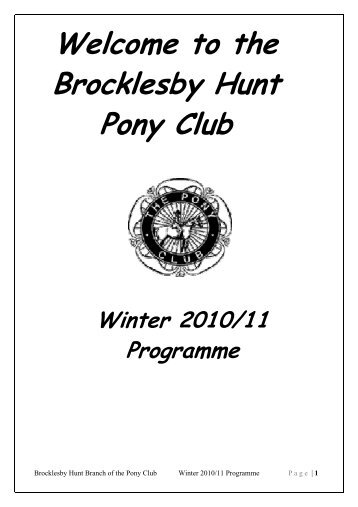 Welcome to the Brocklesby Hunt Pony Club - The Pony Club Branches