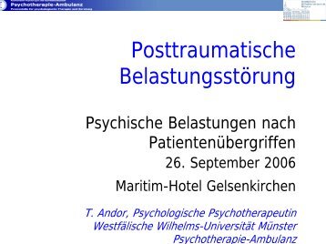 Posttraumatische Belastungsströrungen (PTBS)