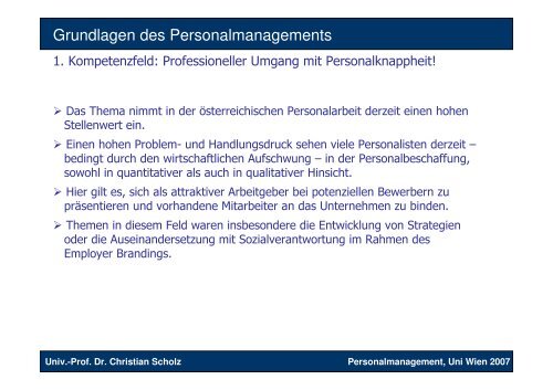 Grundlagen des Personalmanagements - Lehrstuhl von Prof. Dr ...