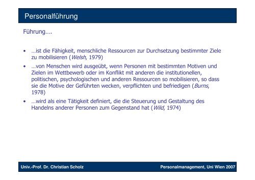 Grundlagen des Personalmanagements - Lehrstuhl von Prof. Dr ...