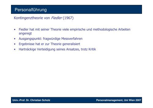 Grundlagen des Personalmanagements - Lehrstuhl von Prof. Dr ...