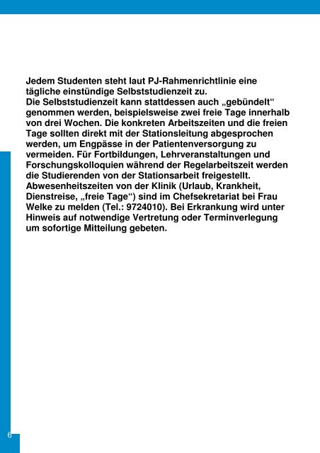 Curriculum für das Praktische Jahr - Universitätsklinikum Leipzig