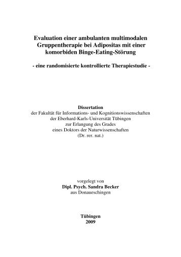 Evaluation einer ambulanten multimodalen Gruppentherapie bei ...