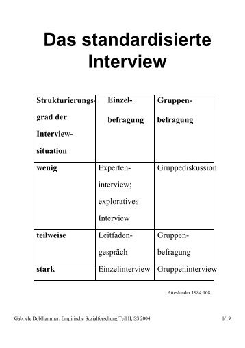 Das standardisierte Interview