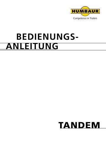 bedienungs- anleitung tandem