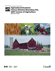 Agricultural Ecumene Census Division Boundary File ... - GeoGratis