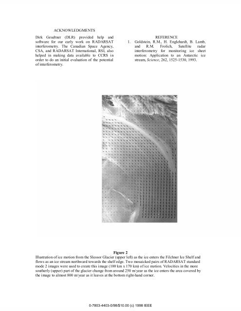 InSAR Results from the RADARSAT Antarctic Mapping ... - GeoGratis