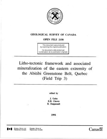 GEOLOGICAL SURVEY OF CANADA OPEN FILE 2158 - GeoGratis