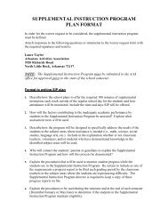 supplemental instruction program plan format - Arkansas Activities ...