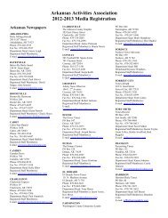 Arkansas Activities Association 2012-2013 Media Registration