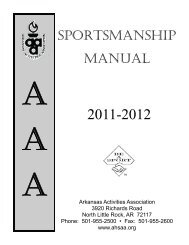 AAA Sportsmanship Manual - Arkansas Activities Association