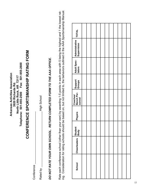 AAA Sportsmanship Manual - Arkansas Activities Association