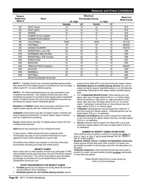 2011-2012 AAA Handbook - Arkansas Activities Association