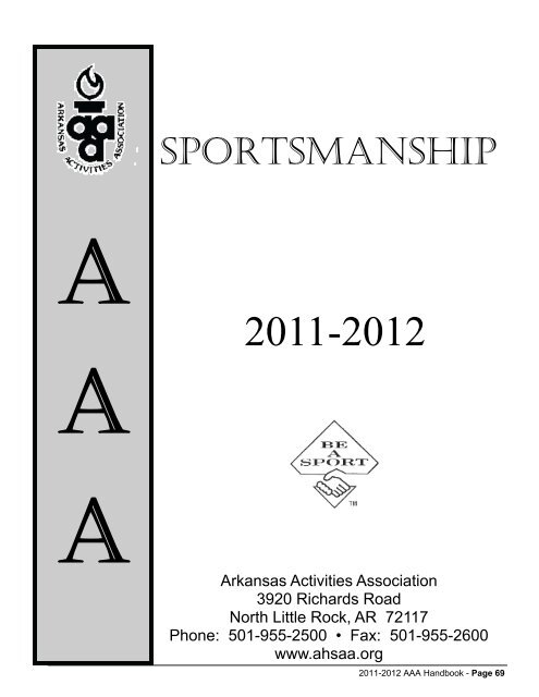 2011-2012 AAA Handbook - Arkansas Activities Association