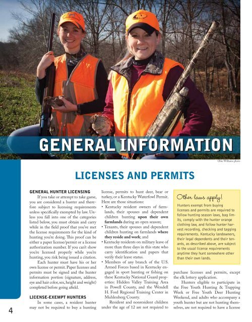 general information - Kentucky Department of Fish and Wildlife 