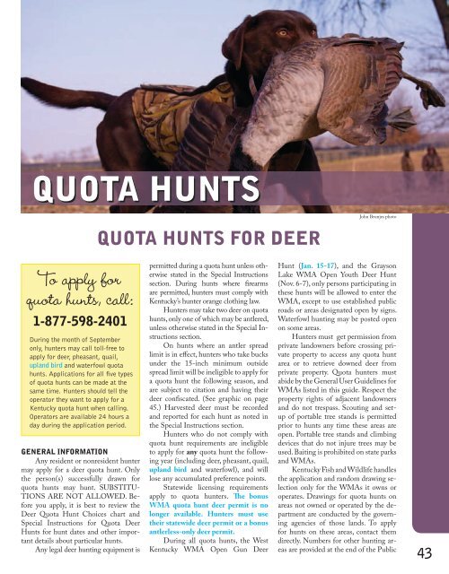 Quota Hunts Kentucky Department Of Fish And Wildlife Resources