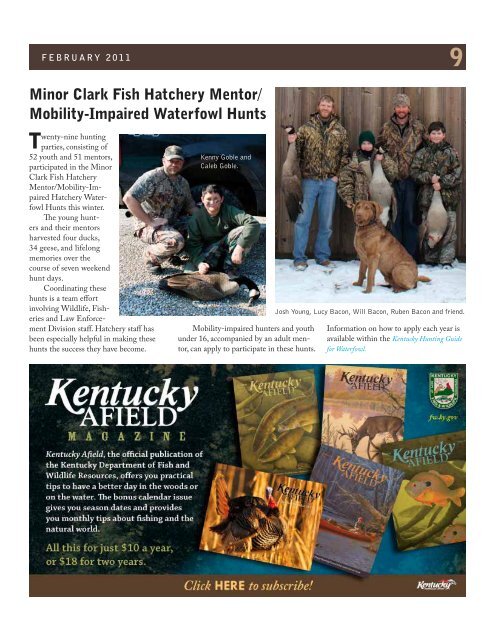 February 2011 Newsletter - Kentucky Department of Fish and ...