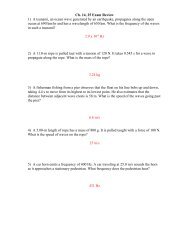 Ch. 14, 25 Exam Review 1) A tsunami, an ocean wave generated by ...