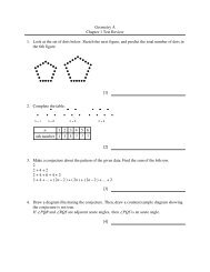 Geometry Test Review 1 with Key