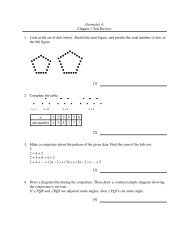 Geometry Test Review 1 with Key