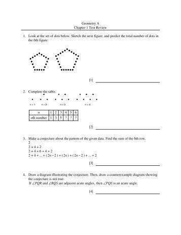 Geometry Test Review 1 with Key