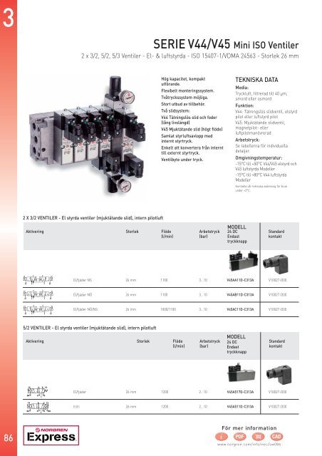 86 SERIE V44/V45 Mini ISO Ventiler - Norgren