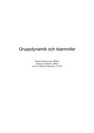 Gruppdynamik och teamroller - Lunds Tekniska Högskola