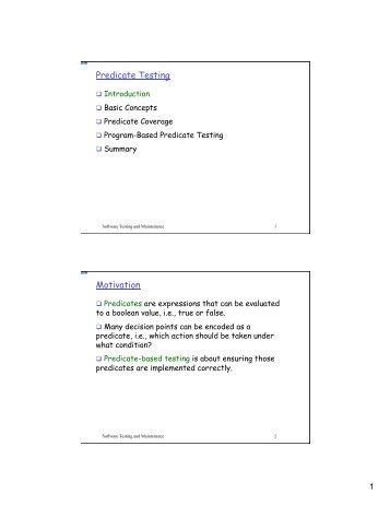 Predicate Testing Motivation - Crystal