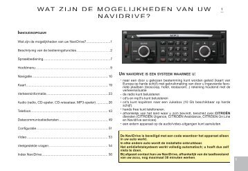 WAT ZIJN DE MOGELIJKHEDEN VAN UW NAVIDRIVE?