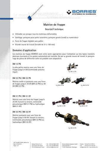 Matrice de frappe - Borries Markier-Systeme GmbH