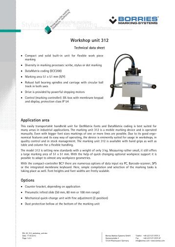 Marking unit 312 - Borries Markier-Systeme GmbH