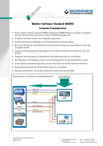 Markier-Software Standard MAKRO - Borries Markier-Systeme GmbH