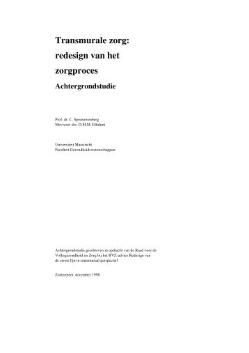 Transmurale zorg: redesign van het zorgproces - Rvz