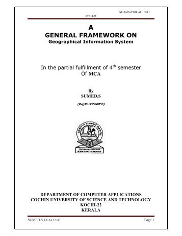 general framework on - DSpace at CUSAT - Cochin University of ...
