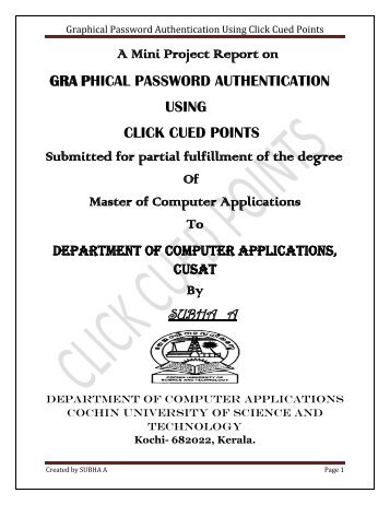 Graphical Password Authentication Using Click Cued Points