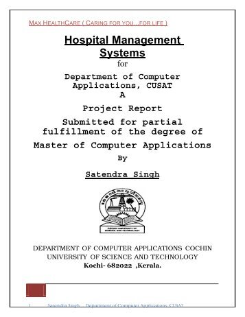 Hospital Management Systems - DSpace at CUSAT - Cochin ...