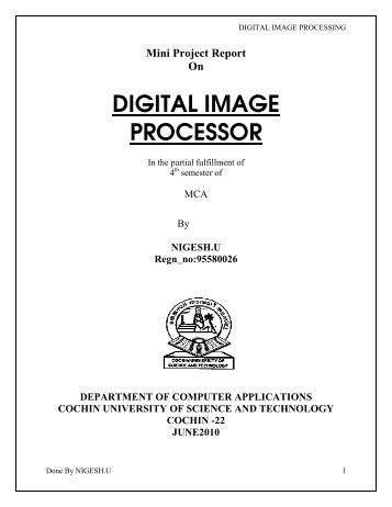 digital image processor - DSpace at CUSAT - Cochin University of ...