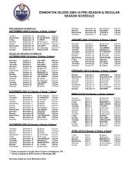 download a printable PDF of the complete schedule - Edmonton Oilers