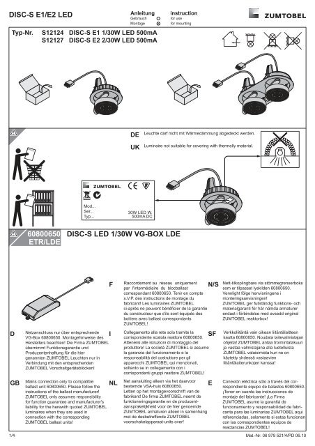 DISC-S E1/E2 LED 60800650 ETR/LDE DISC-S LED 1 ... - luxoworks