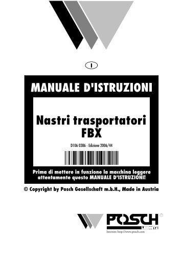 Nastri trasportatori FBX - Posch