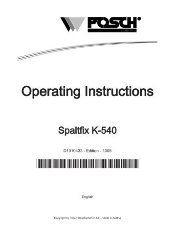 Spaltfix K-540 - Posch